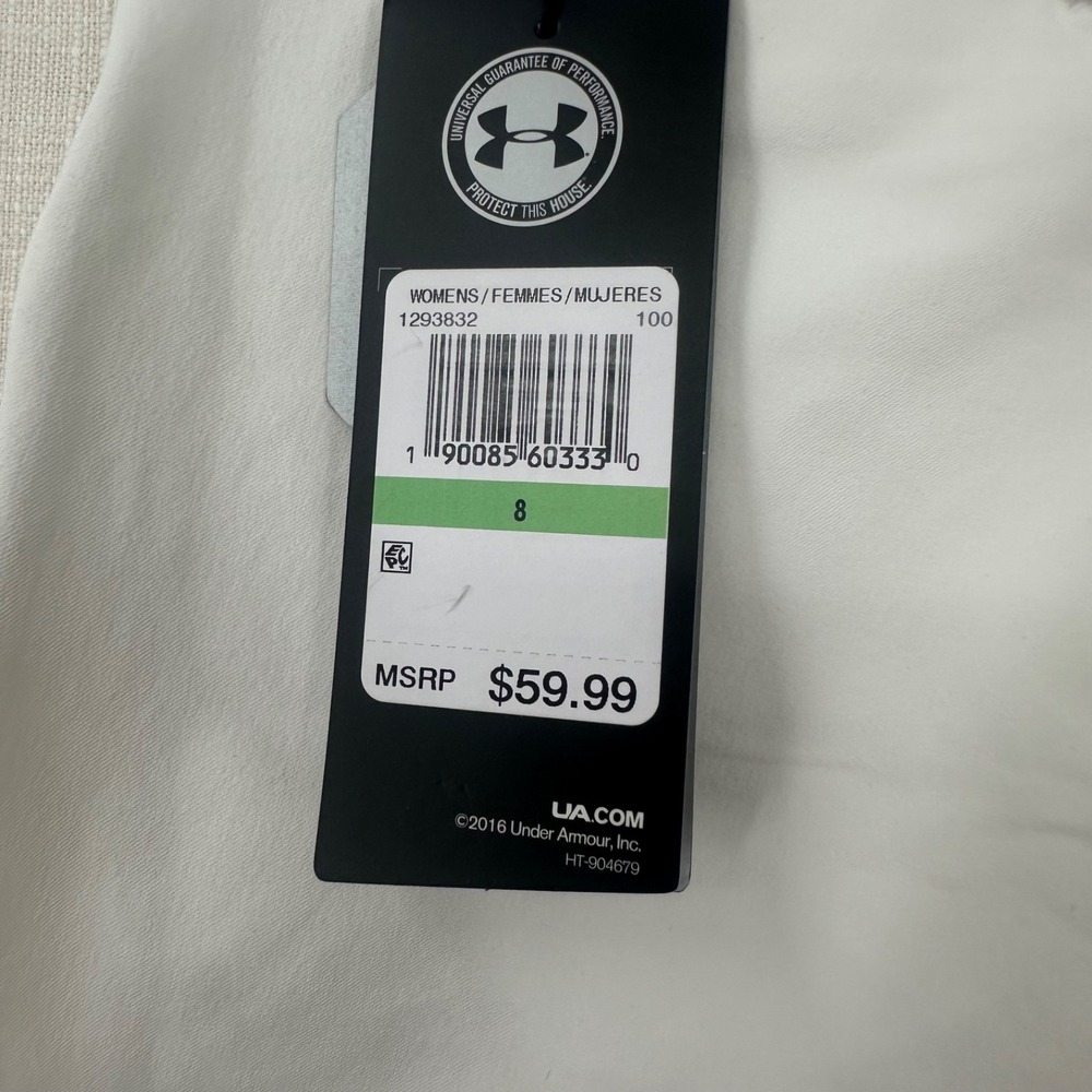 Under Armour HeatGear Women's Link Golf Shorts - White, Size 8 - Picture 3 of 11